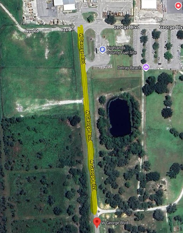 Road closure map of West George Boulevard